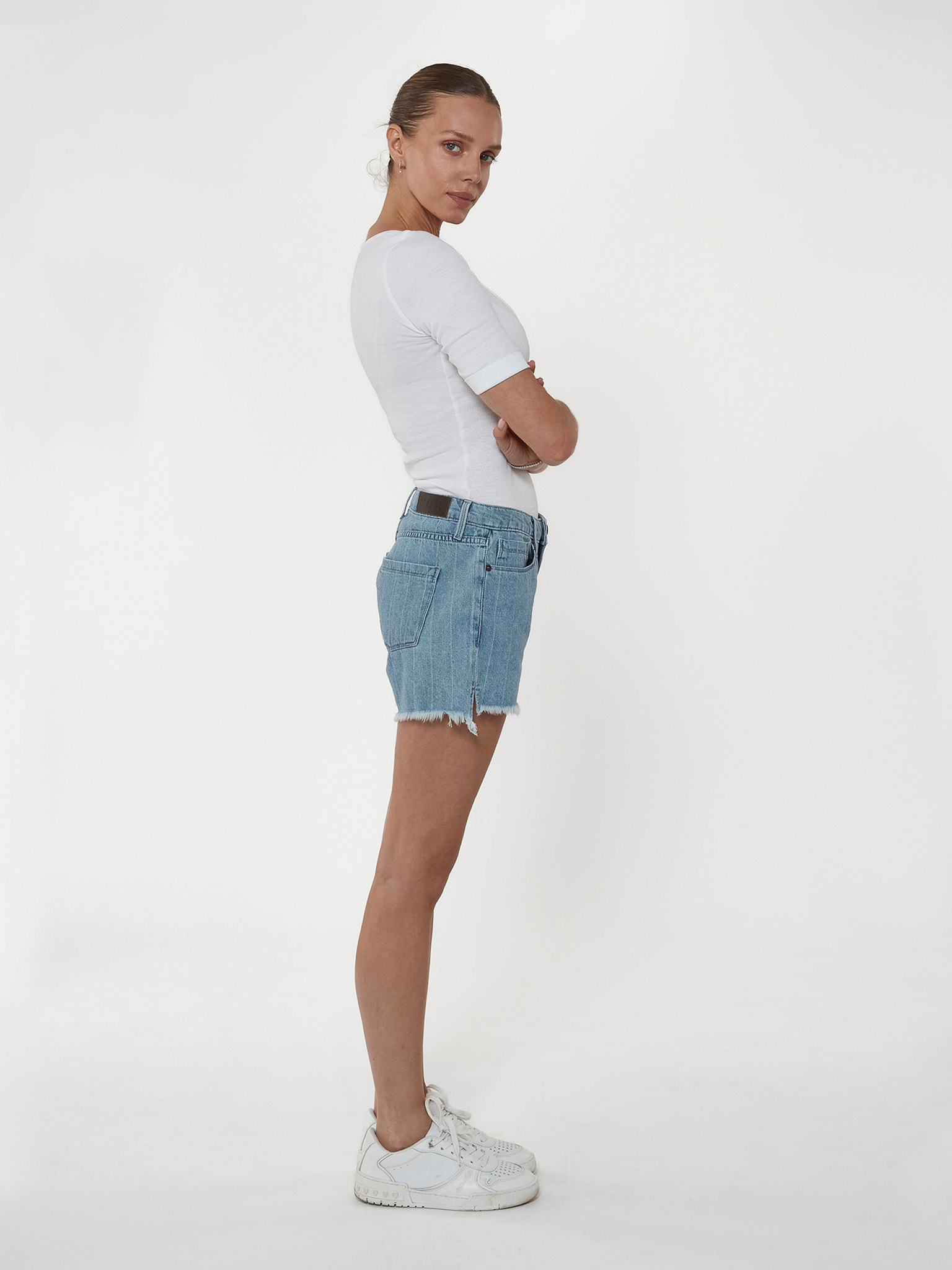 Hi-Low Fringe Short in Anchor